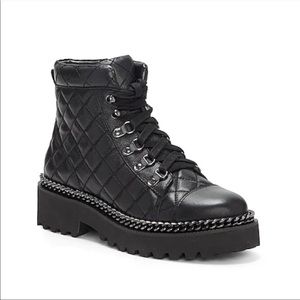 Vince Camuto Maissa Quilted Combat Boot BNIB